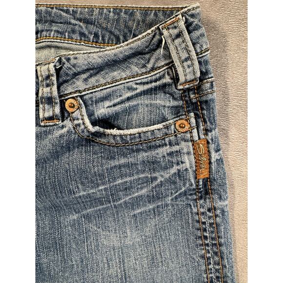 Silver Jeans Tuesday Boot Cut 22” Womens Sz 30 Low Rise Western Glove Works 32* - Picture 9 of 16